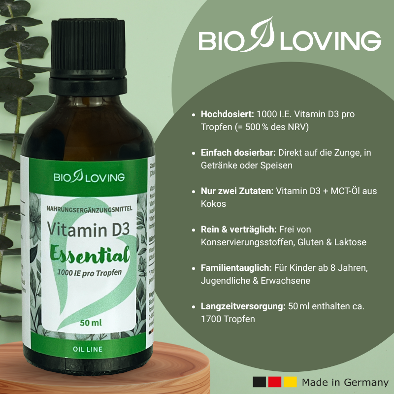 de#Auflistung der Vorteile von Vitamin D3 Essential